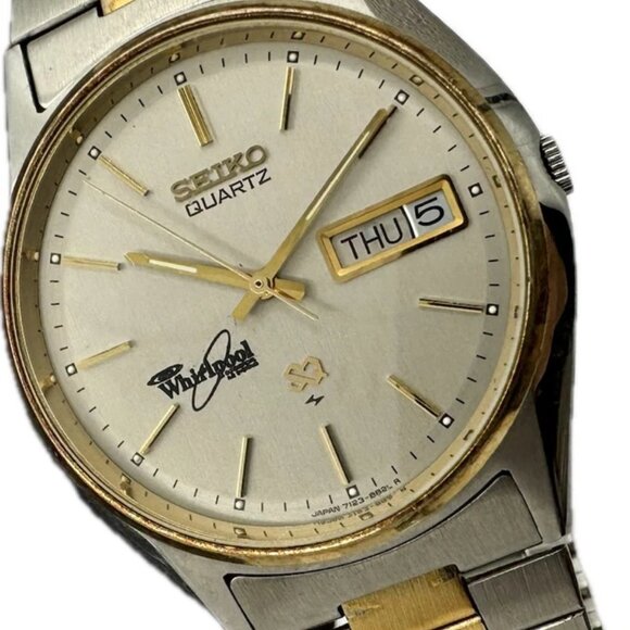Vintage Seiko 7123-8469 SQ w Whirlpool Dial Men's Quartz Wristwatch Japan - Picture 1 of 6